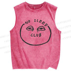 Unisex No Sleep Club Printed Washed Tank Top