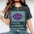 Yayoi Kusama Purple Leafe Washed T-Shirt