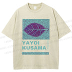 Yayoi Kusama Purple Leafe Washed T-Shirt
