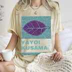 Yayoi Kusama Purple Leafe Washed T-Shirt