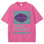 Yayoi Kusama Purple Leafe Washed T-Shirt