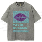 Yayoi Kusama Purple Leafe Washed T-Shirt