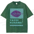 Yayoi Kusama Purple Leafe Washed T-Shirt
