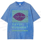 Yayoi Kusama Purple Leafe Washed T-Shirt