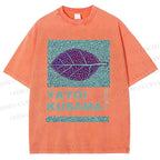 Yayoi Kusama Purple Leafe Washed T-Shirt