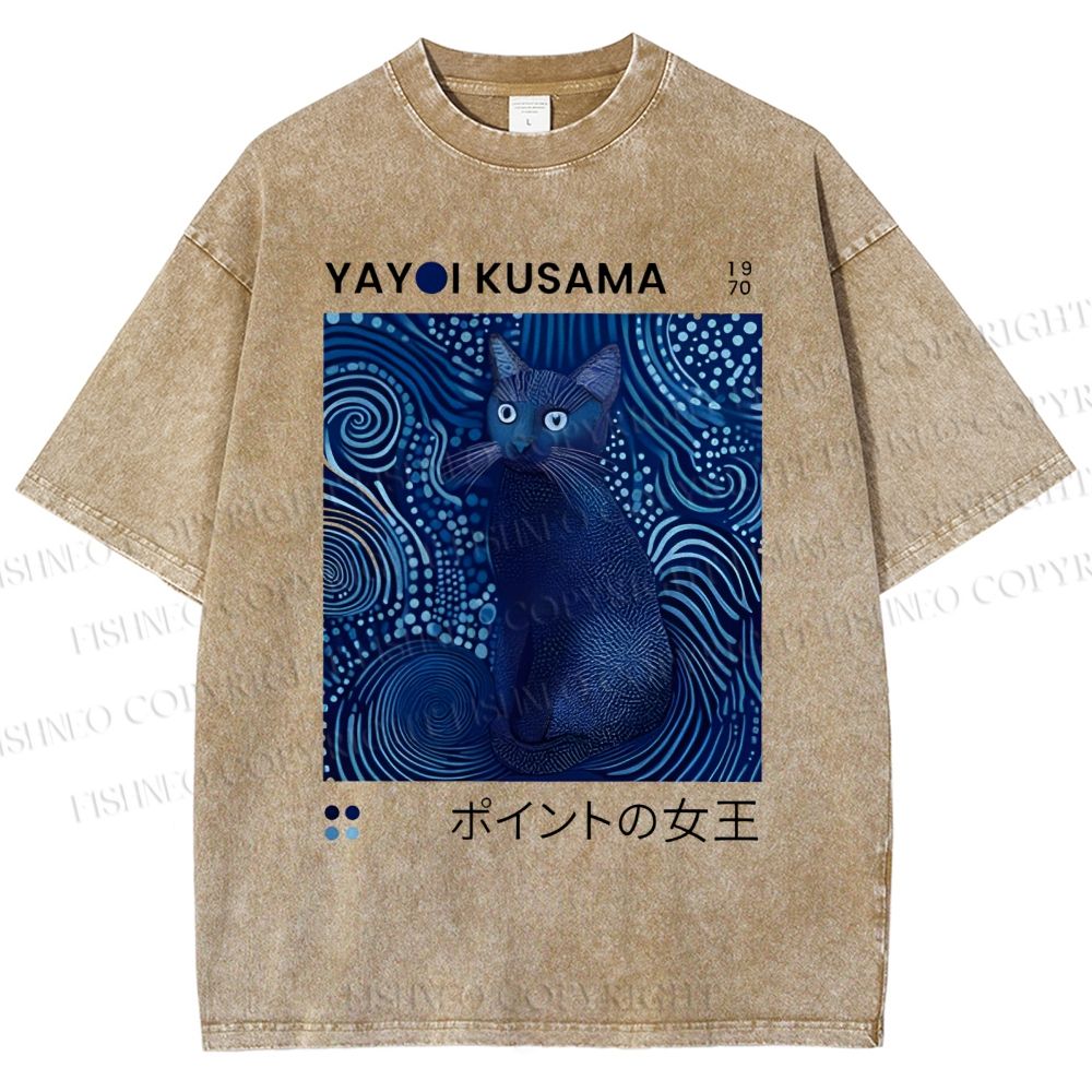 Yayoi Kusama Cat Vintage Vintage Washed T-shirt