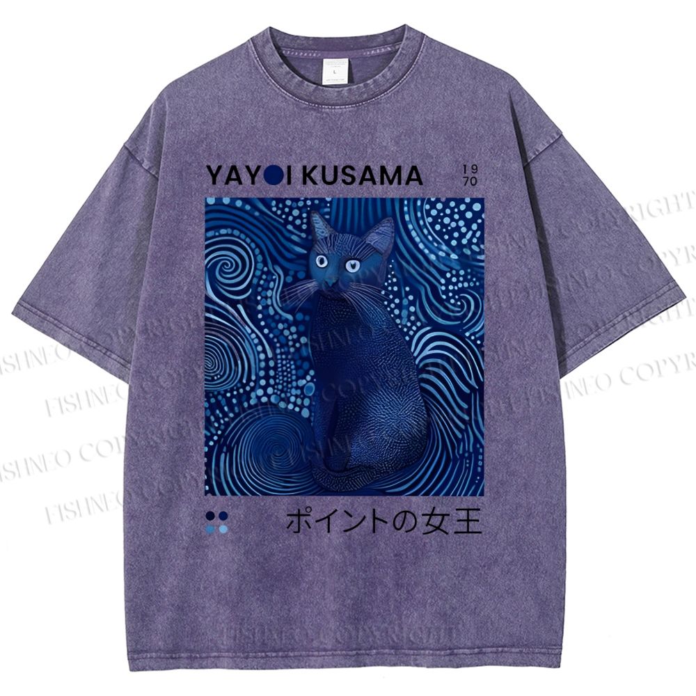 Yayoi Kusama Cat Vintage Vintage Washed T-shirt