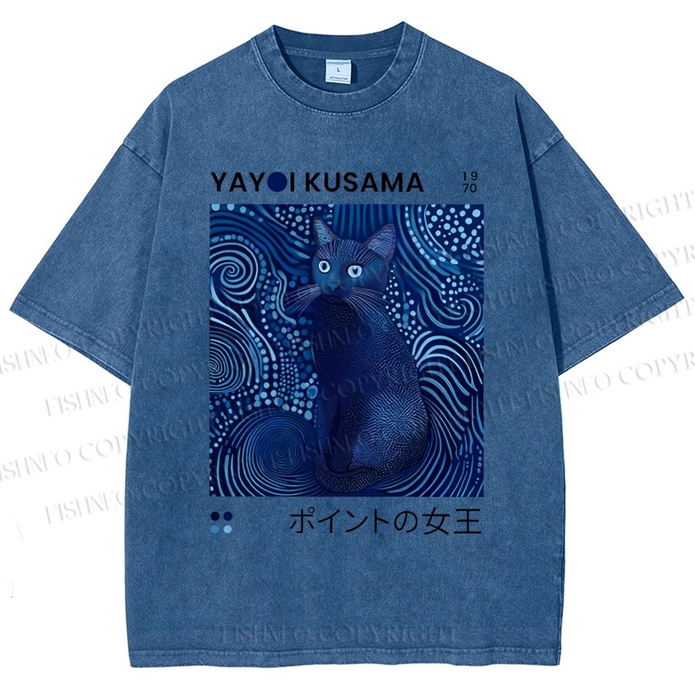 Yayoi Kusama Cat Vintage Vintage Washed T-shirt