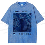 Yayoi Kusama Cat Vintage Vintage Washed T-shirt