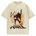 Caffeine Power Cat Anime Japanese Vintage Washed T-shirt