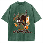 Caffeine Power Cat Anime Japanese Vintage Washed T-shirt