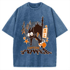 Caffeine Power Cat Anime Japanese Vintage Washed T-shirt