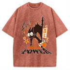 Caffeine Power Cat Anime Japanese Vintage Washed T-shirt