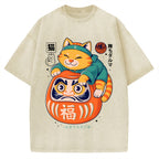 Neko Daruma Vintage Washed T-shirt
