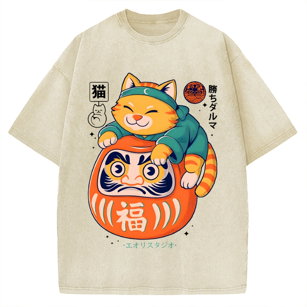 Neko Daruma Vintage Washed T-shirt
