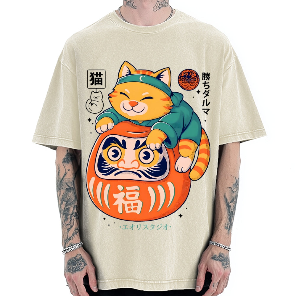 Neko Daruma Vintage Washed T-shirt