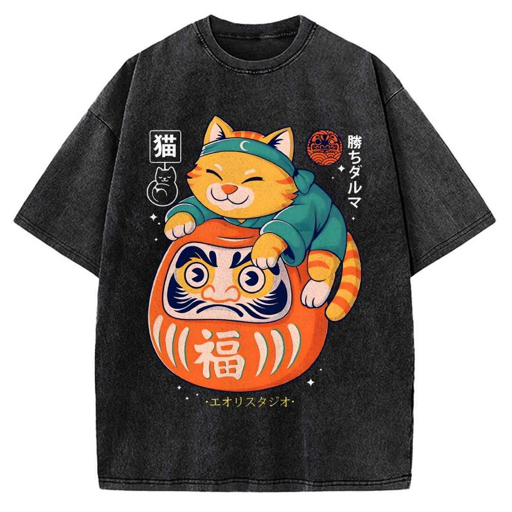 Neko Daruma Vintage Washed T-shirt
