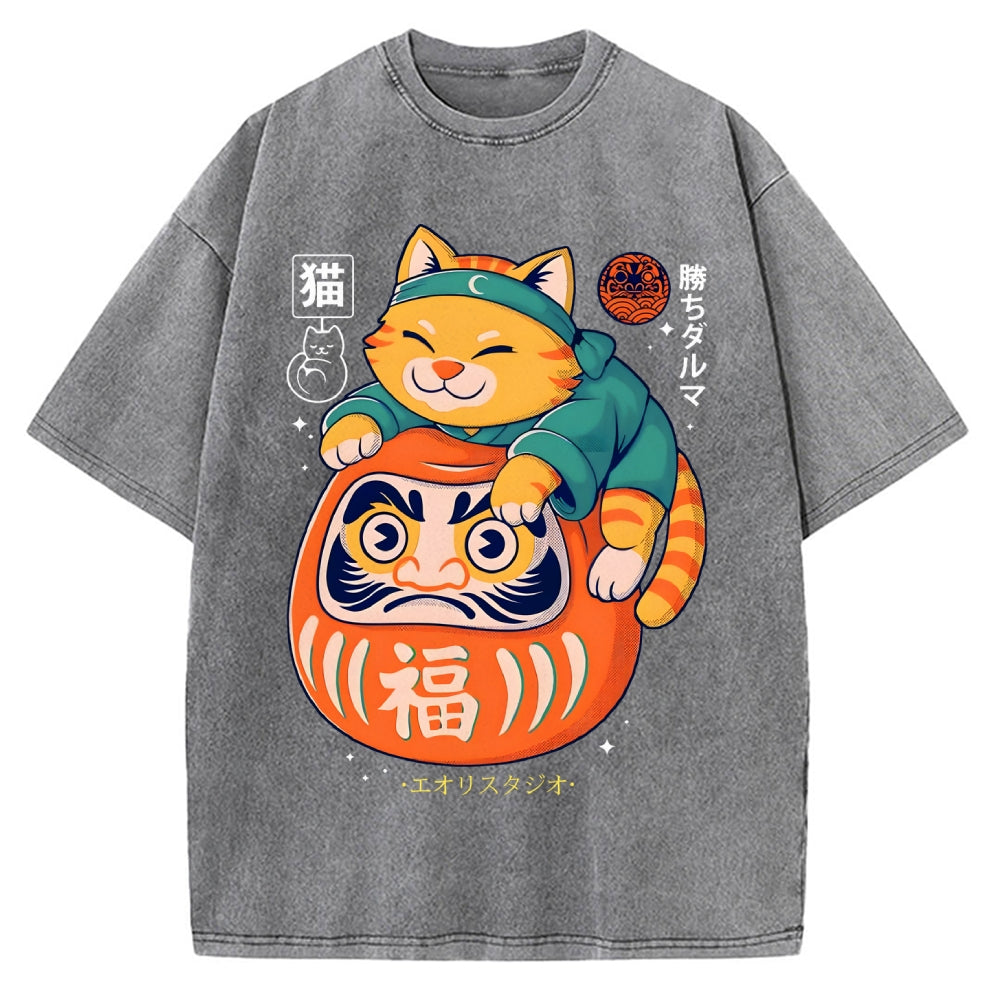 Neko Daruma Vintage Washed T-shirt