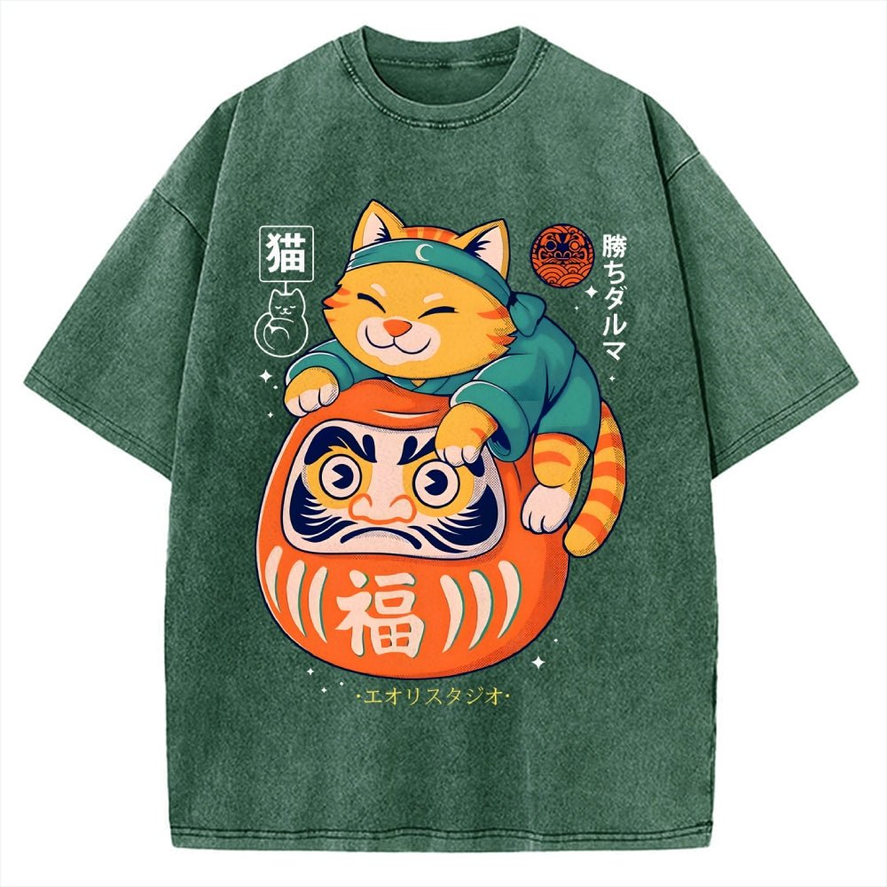 Neko Daruma Vintage Washed T-shirt