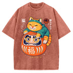 Neko Daruma Vintage Washed T-shirt