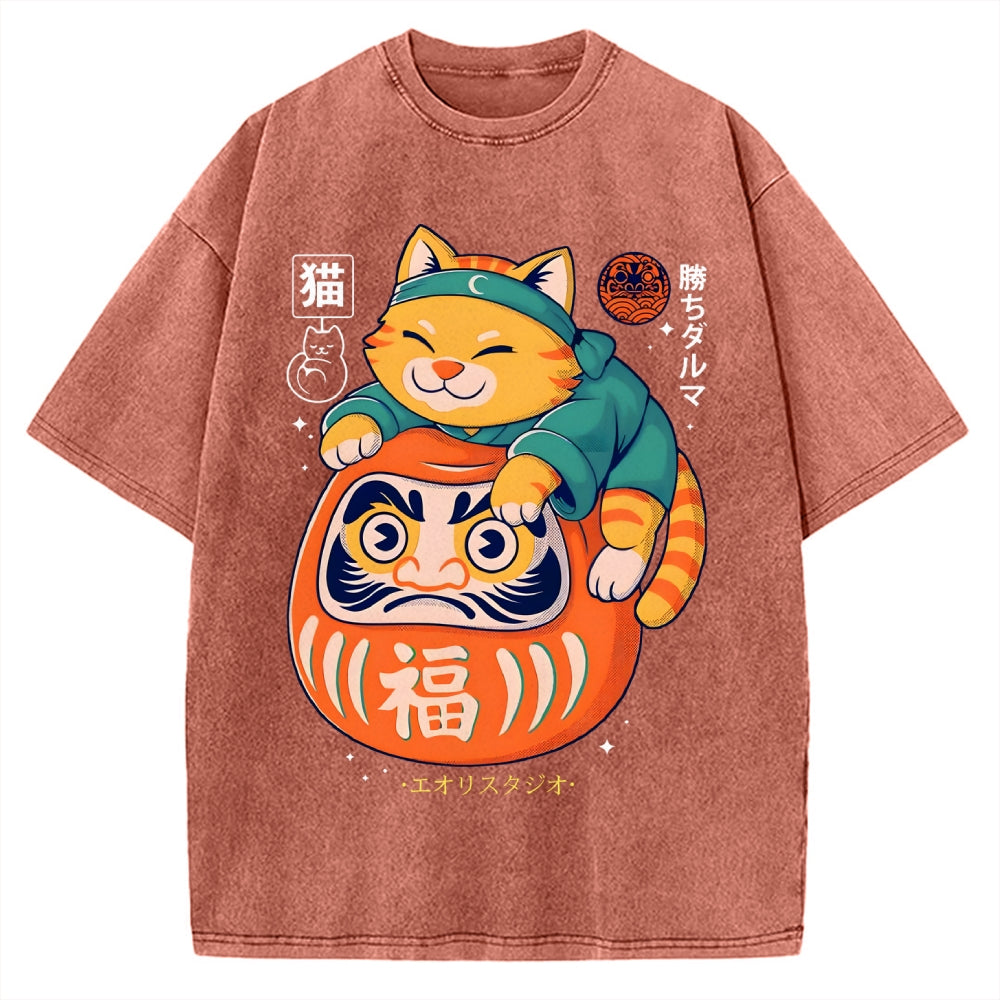 Neko Daruma Vintage Washed T-shirt
