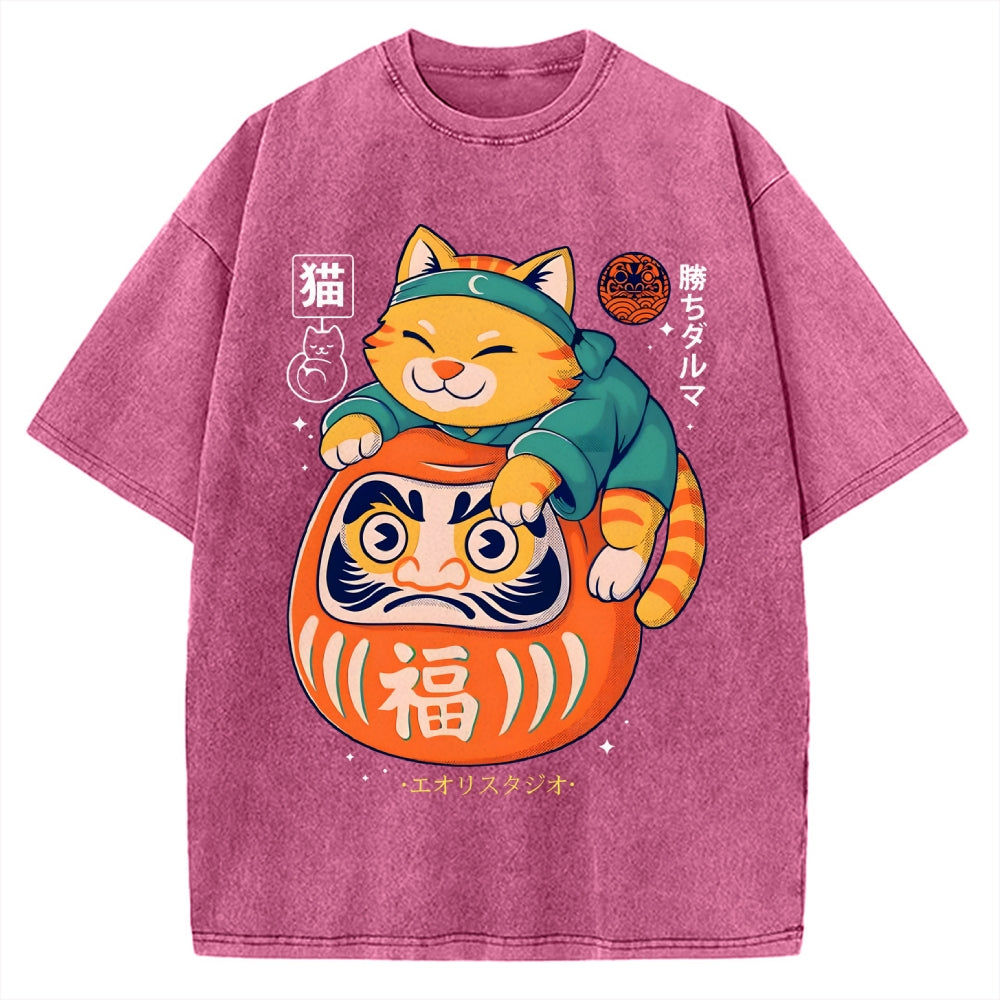 Neko Daruma Vintage Washed T-shirt
