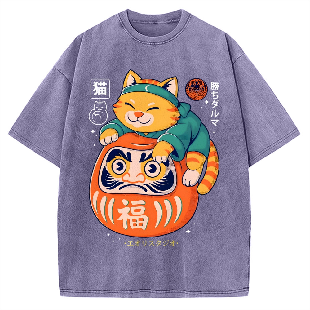 Neko Daruma Vintage Washed T-shirt