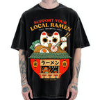 Ramen Lucky Cat Vintage Washed T-shirt