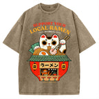 Ramen Lucky Cat Vintage Washed T-shirt
