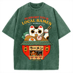 Ramen Lucky Cat Vintage Washed T-shirt