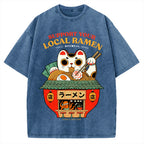 Ramen Lucky Cat Vintage Washed T-shirt