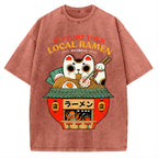 Ramen Lucky Cat Vintage Washed T-shirt