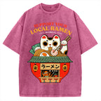 Ramen Lucky Cat Vintage Washed T-shirt