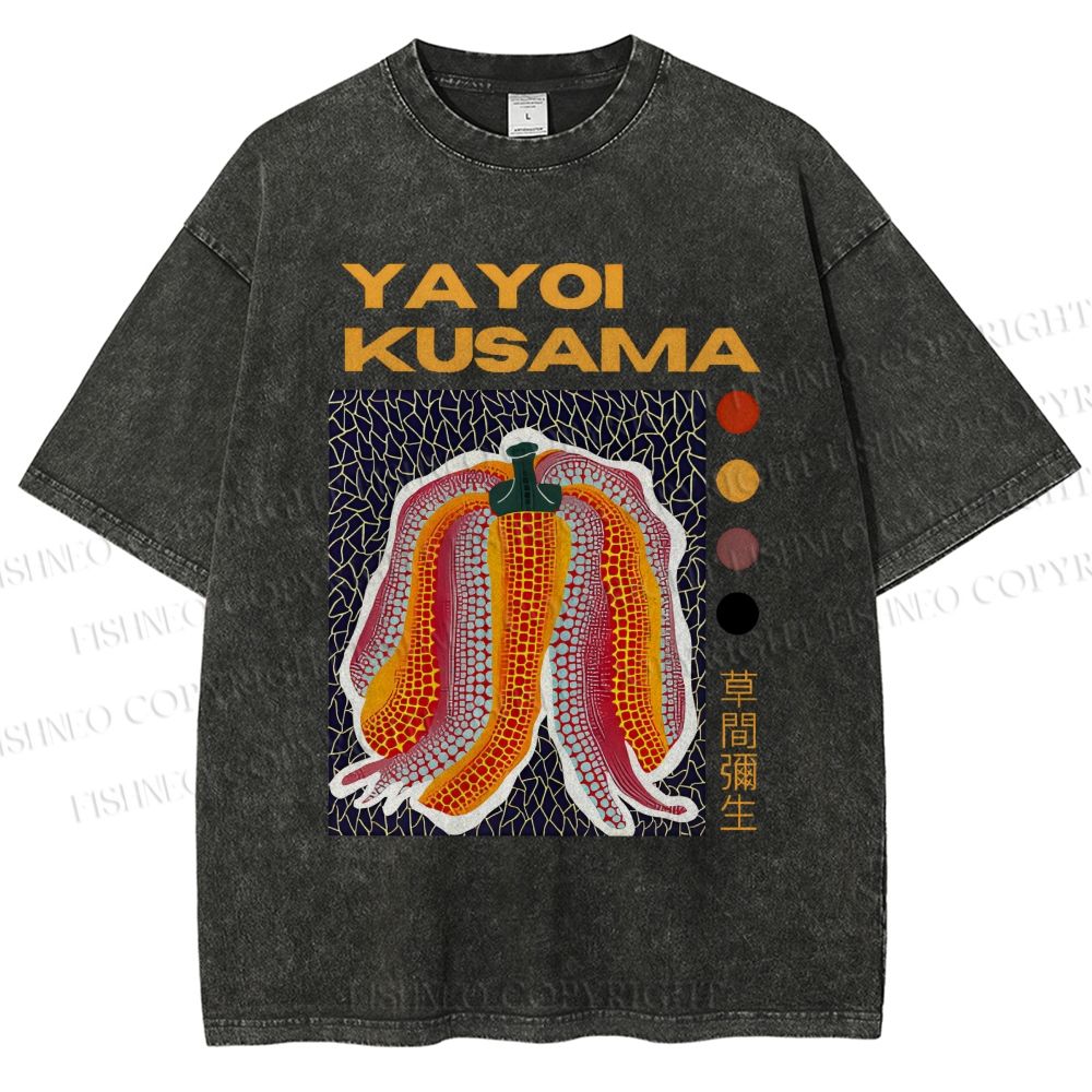 Unisex Yayoi Kusama Printed Washed Tee