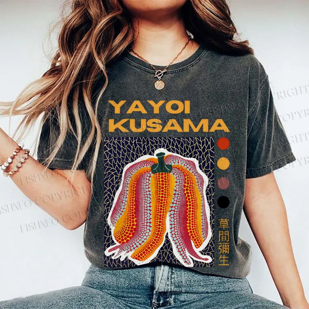 Unisex Yayoi Kusama Printed Washed Tee