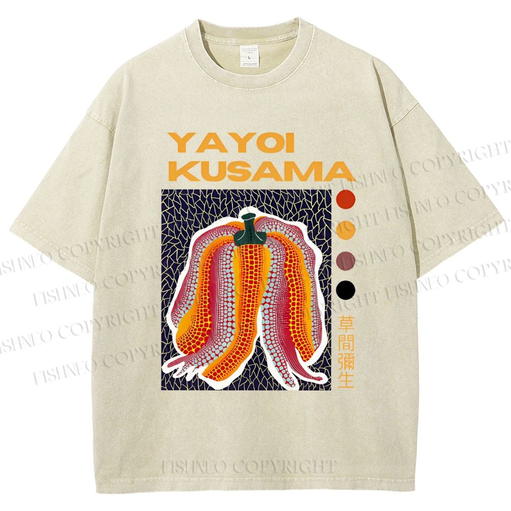 Unisex Yayoi Kusama Printed Washed Tee