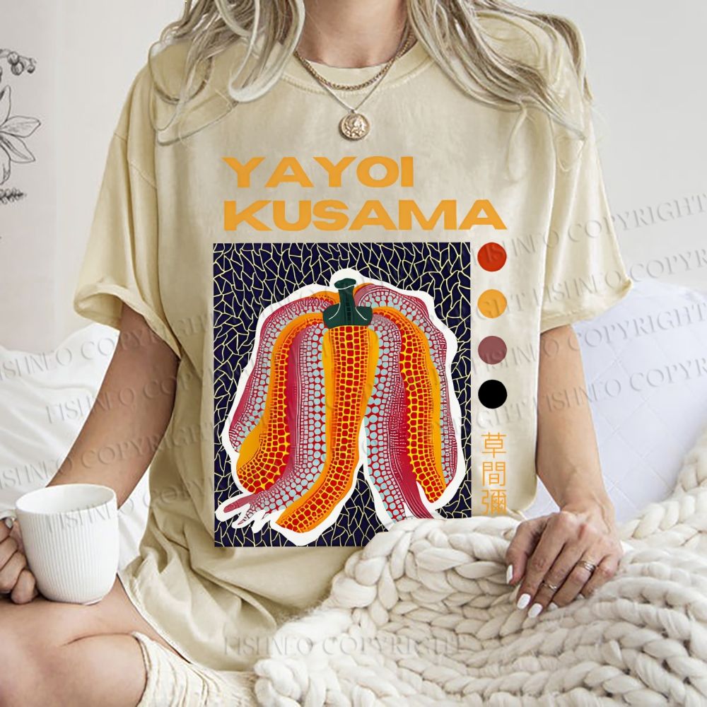Unisex Yayoi Kusama Printed Washed Tee