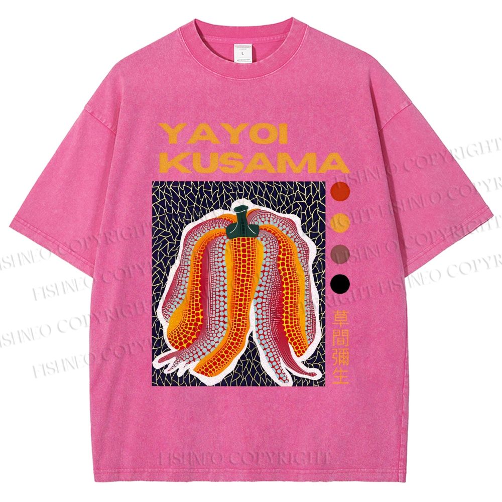 Unisex Yayoi Kusama Printed Washed Tee