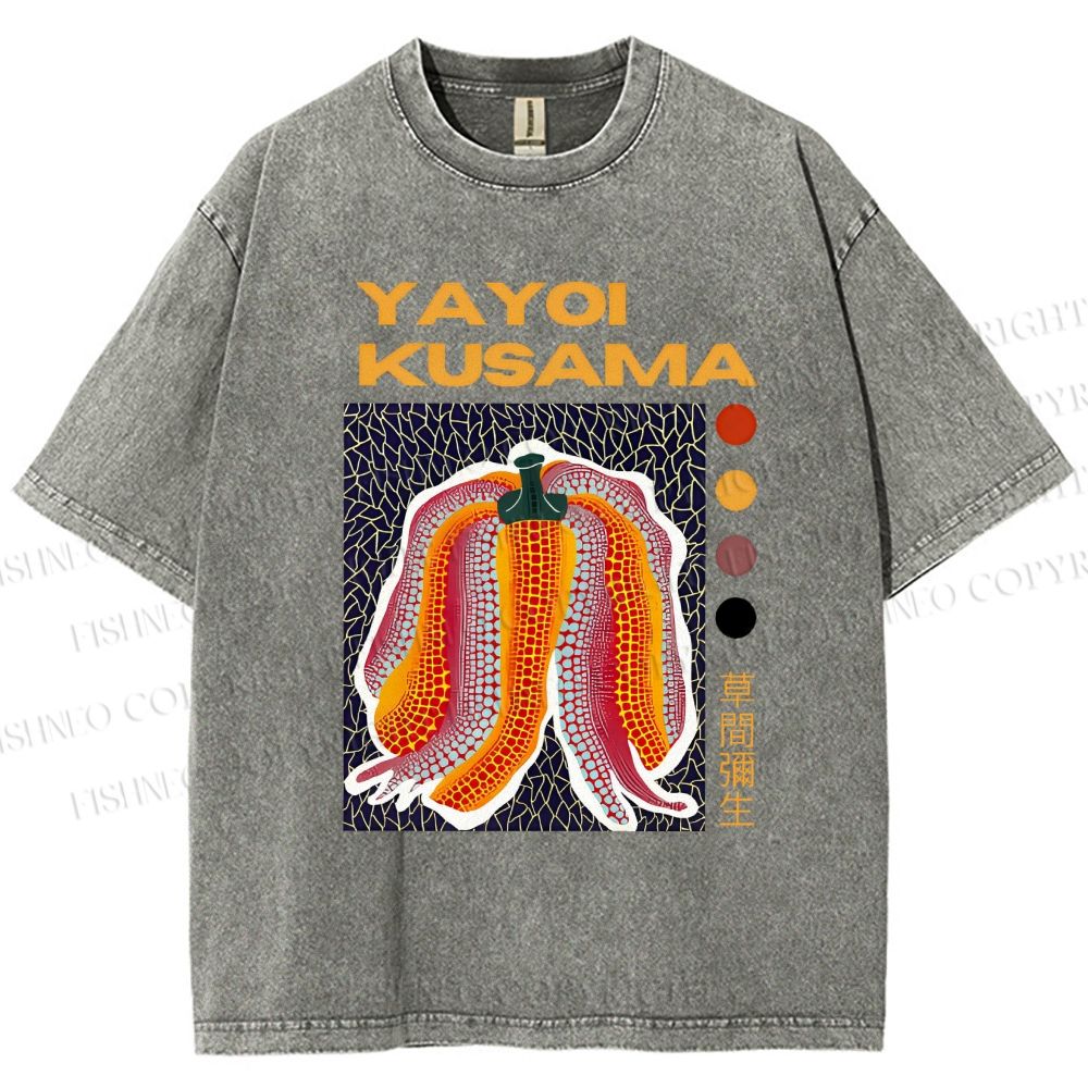 Unisex Yayoi Kusama Printed Washed Tee