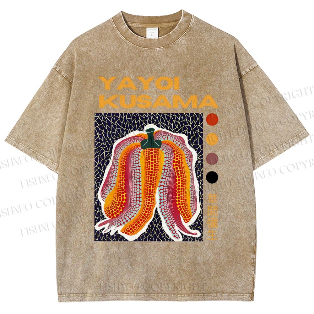 Unisex Yayoi Kusama Printed Washed Tee