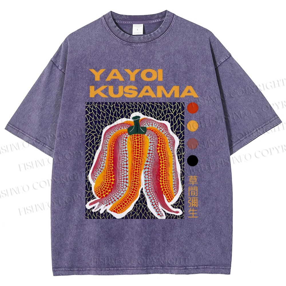 Unisex Yayoi Kusama Printed Washed Tee