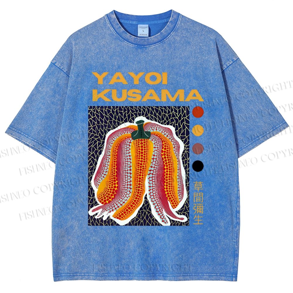 Unisex Yayoi Kusama Printed Washed Tee