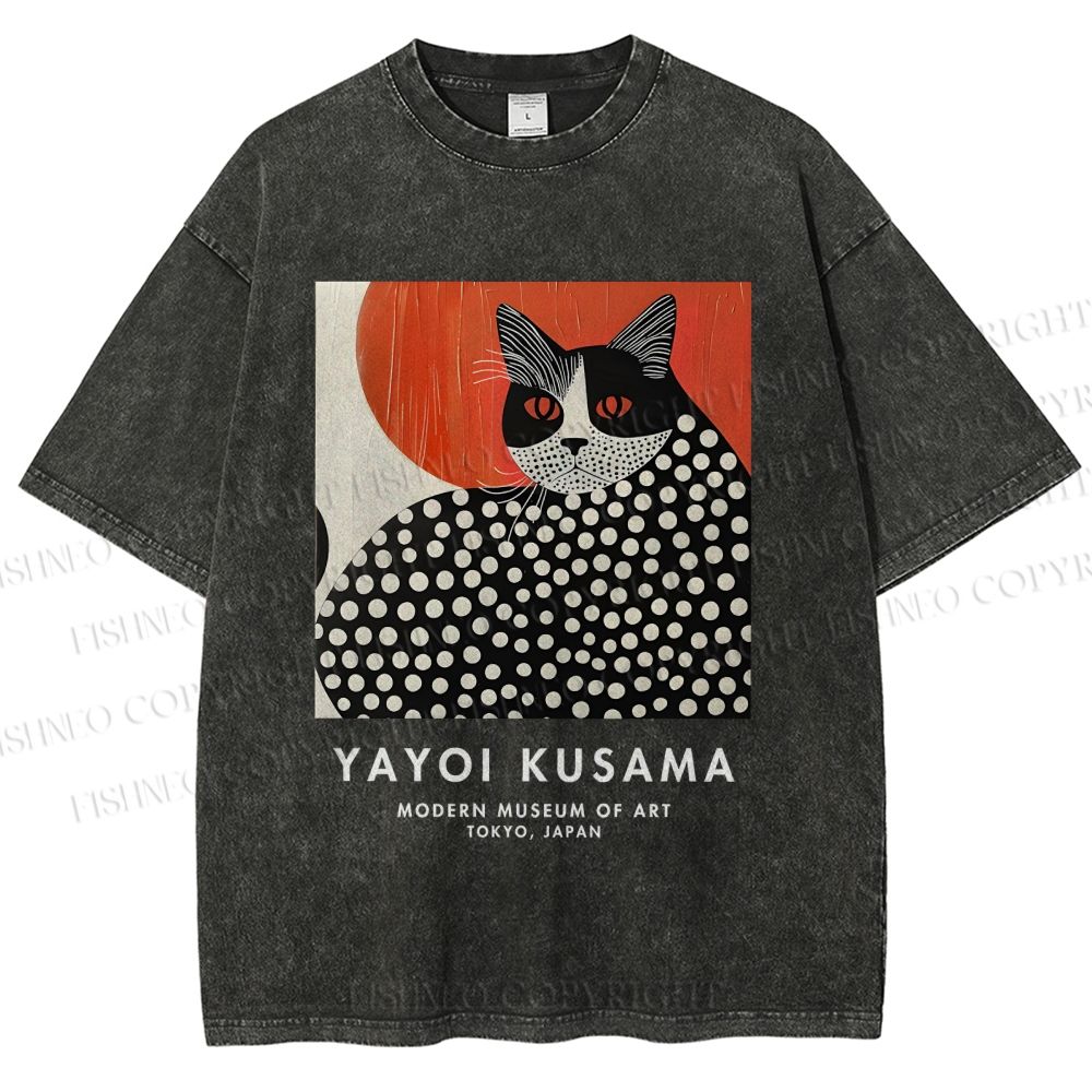 Unisex Yayoi Kusama Printed Washed Tee