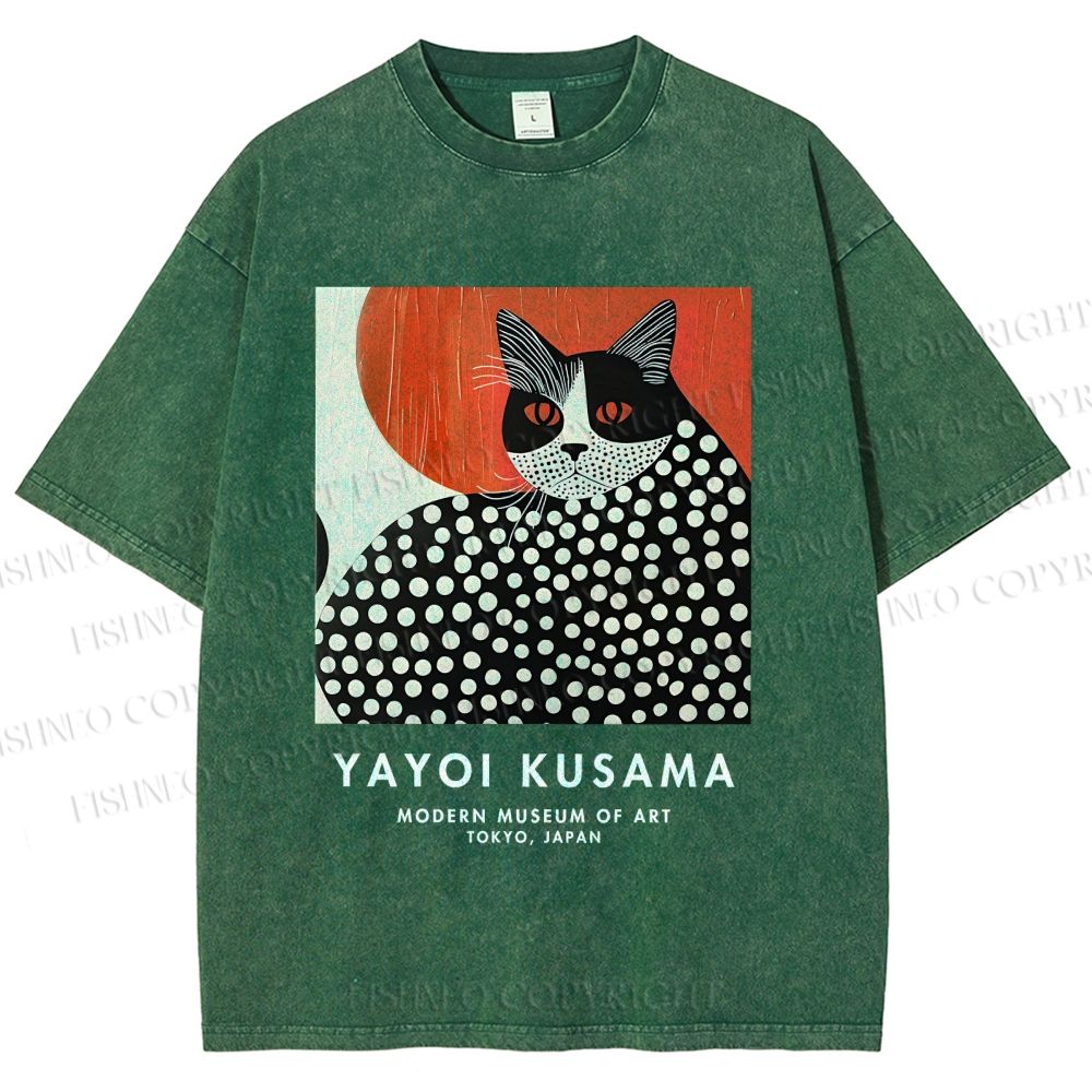 Unisex Yayoi Kusama Printed Washed Tee