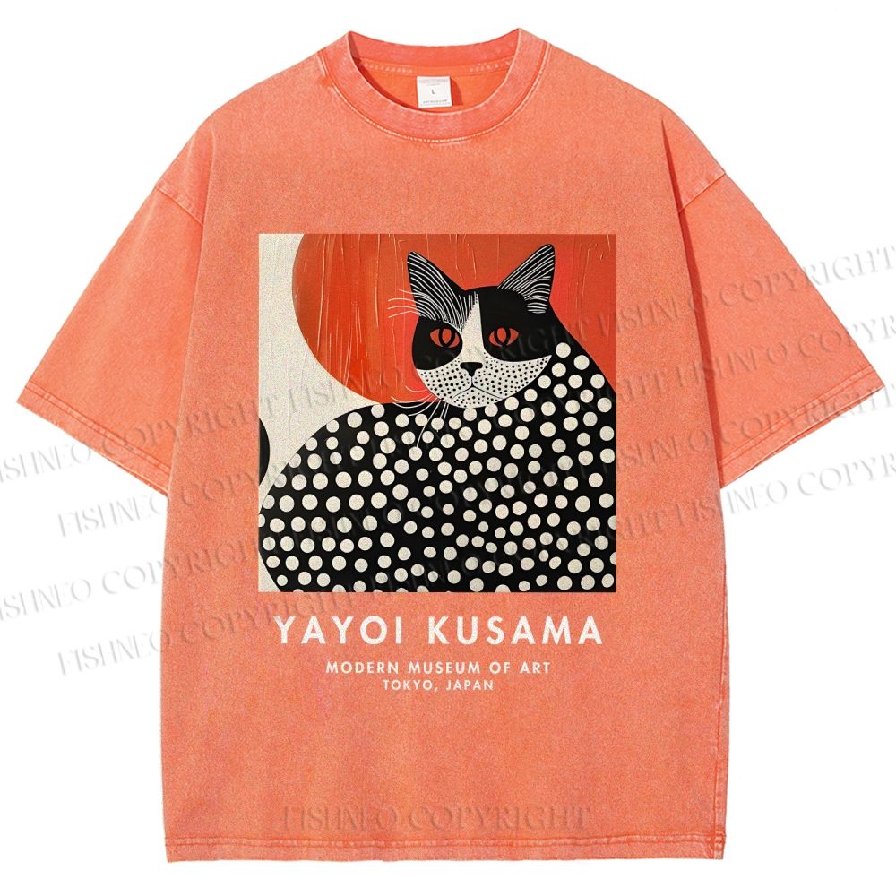 Unisex Yayoi Kusama Printed Washed Tee