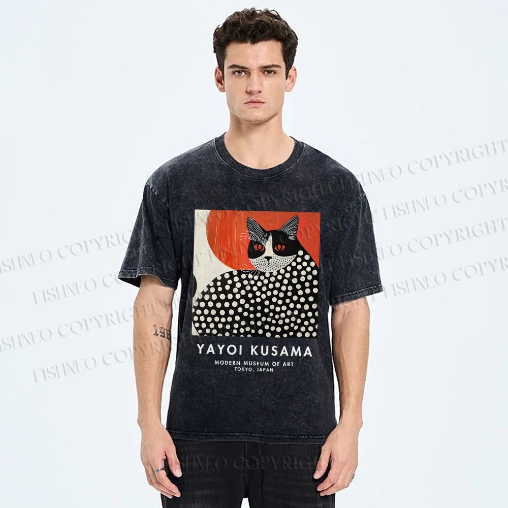Unisex Yayoi Kusama Printed Washed Tee