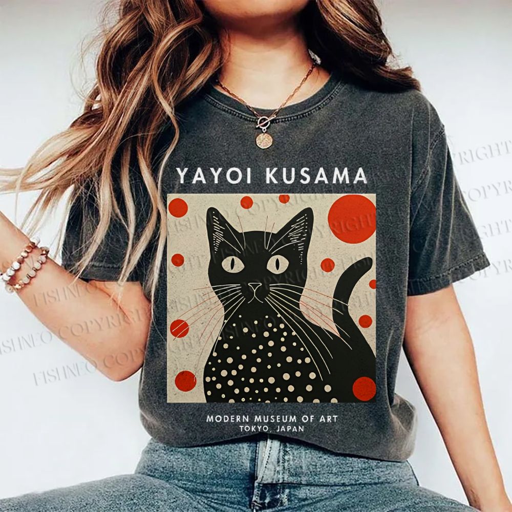 Unisex Yayoi Kusama Printed Washed Tee