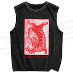 Unisex Ex libris Printed Washed Tank Top