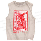 Unisex Ex libris Printed Washed Tank Top