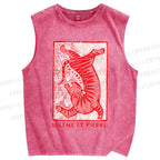 Unisex Ex libris Printed Washed Tank Top